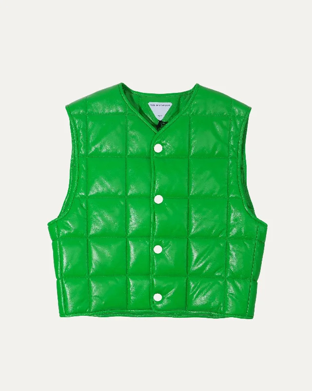 Casual Jackets Quilted Leather Vest