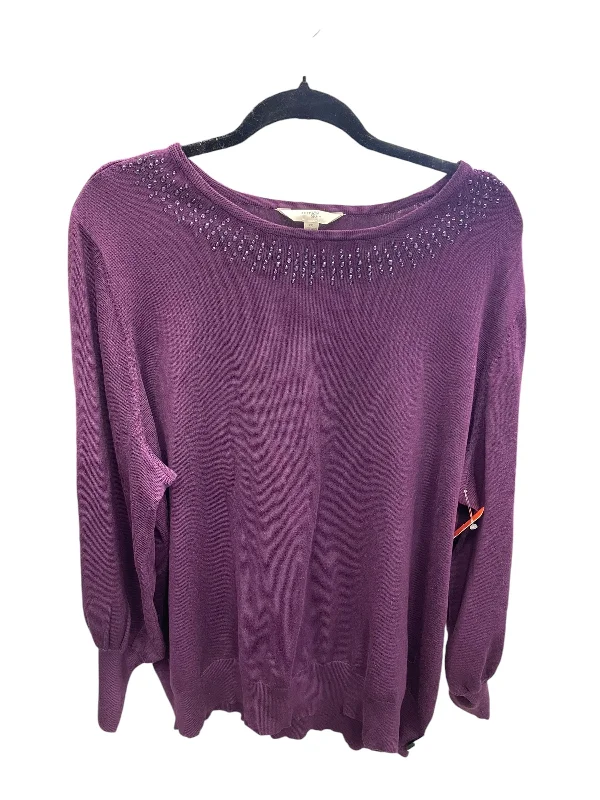 Street Style Pants Top Long Sleeve By Terra & Sky In Purple, Size: 2x