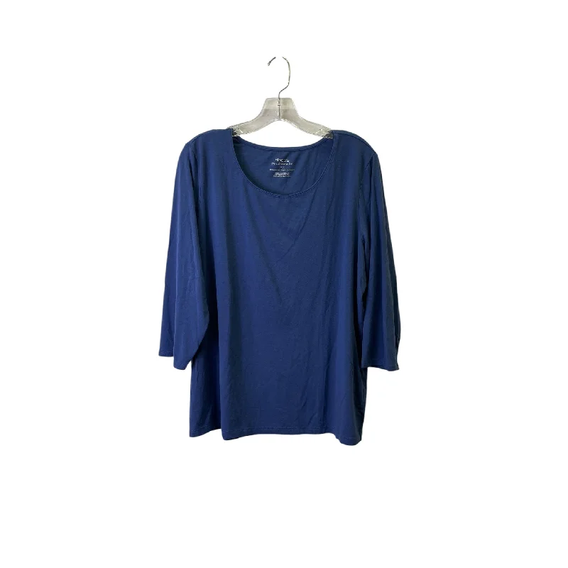 Modern Footwear Top 3/4 Sleeve Basic By Chicos In Blue, Size:Xl