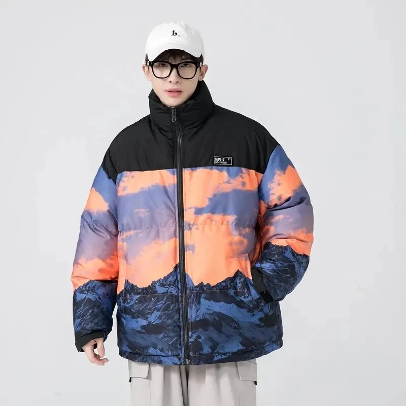 Versatile Jeans Men's Gradient Color Korean Style Winter Coat