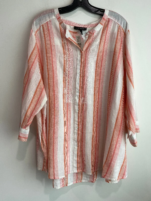 Warm Outerwear Top 3/4 Sleeve By Lane Bryant In Peach, Size: 3x