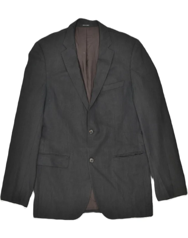 Premium Hoodies HUGO BOSS Mens 2 Button Blazer Jacket UK 38 Medium Black Wool