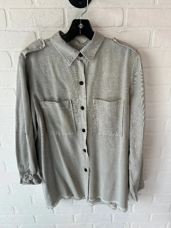 Urban Tops Top Long Sleeve By Zara In Grey, Size: Xl