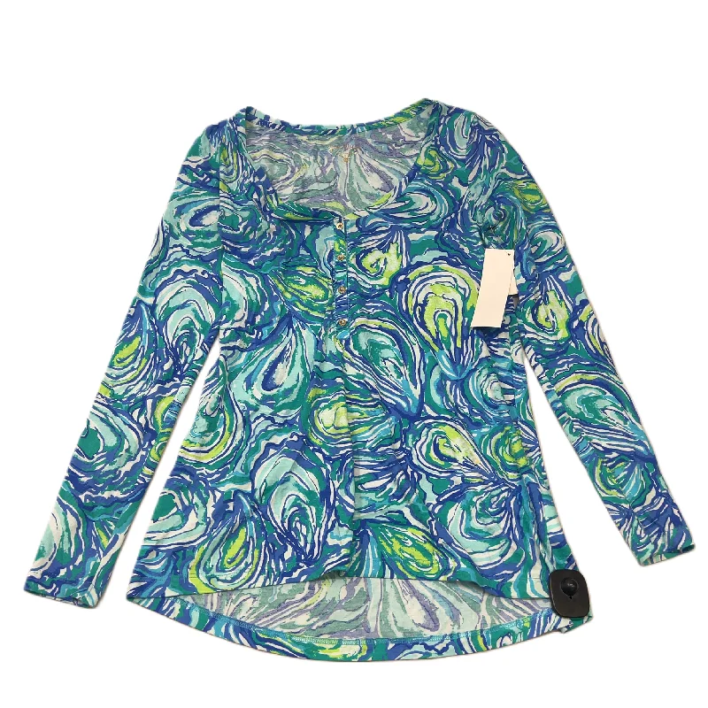 Classic Shirts Blue  Top Long Sleeve Designer By Lilly Pulitzer  Size: Xs