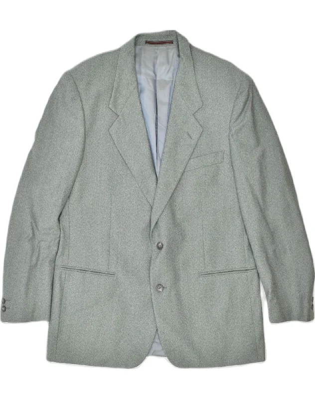 Relaxed Tops TRUSSARDI Mens 2 Button Blazer Jacket IT 52 XL Grey Virgin Wool