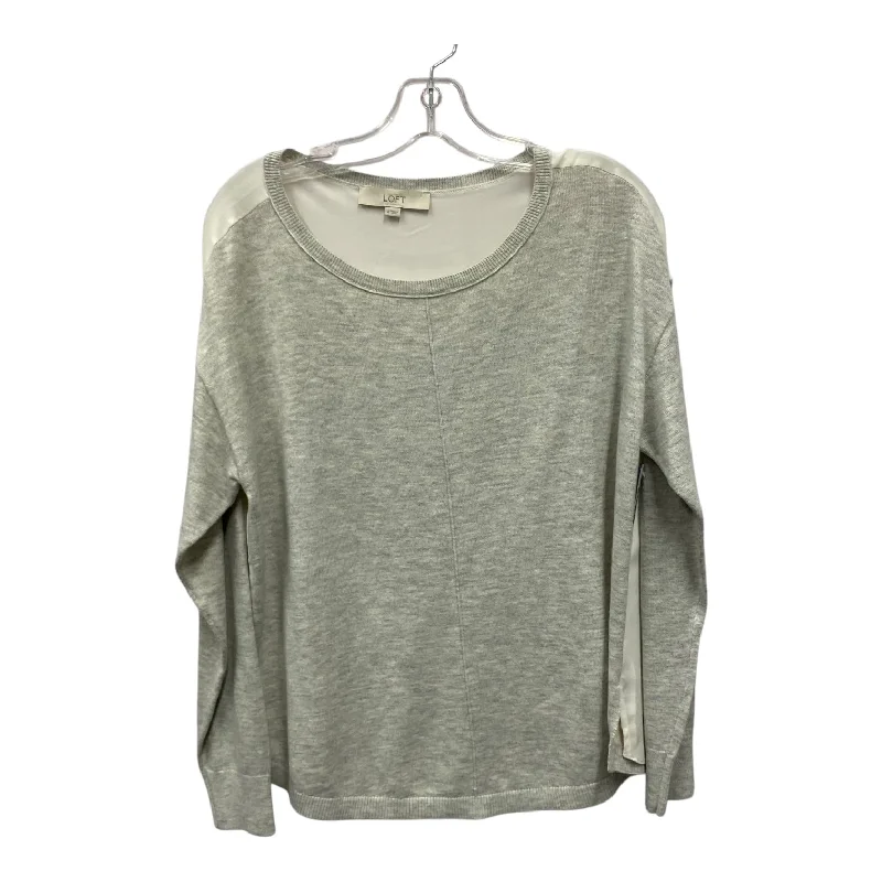 Sporty Accessories Top Ls By Loft In Cream & Grey, Size:M