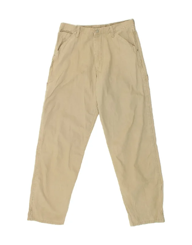 Sporty Accessories WRANGLER Mens Carpenter Straight Chino Trousers W34 L34 Beige Cotton