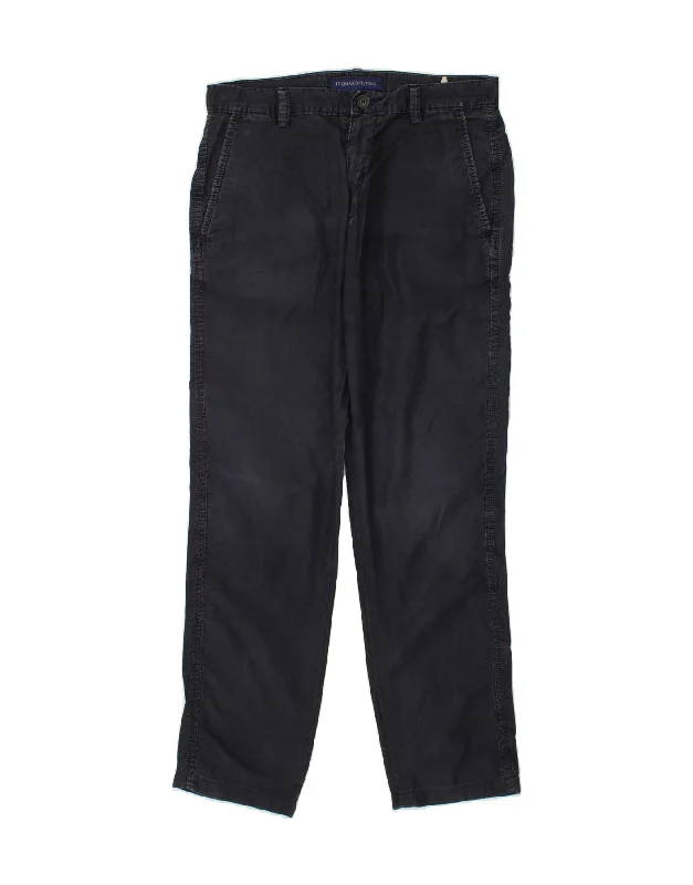 Winter Fashion TRUSSARDI Mens Straight Chino Trousers W30 L28  Navy Blue Cotton