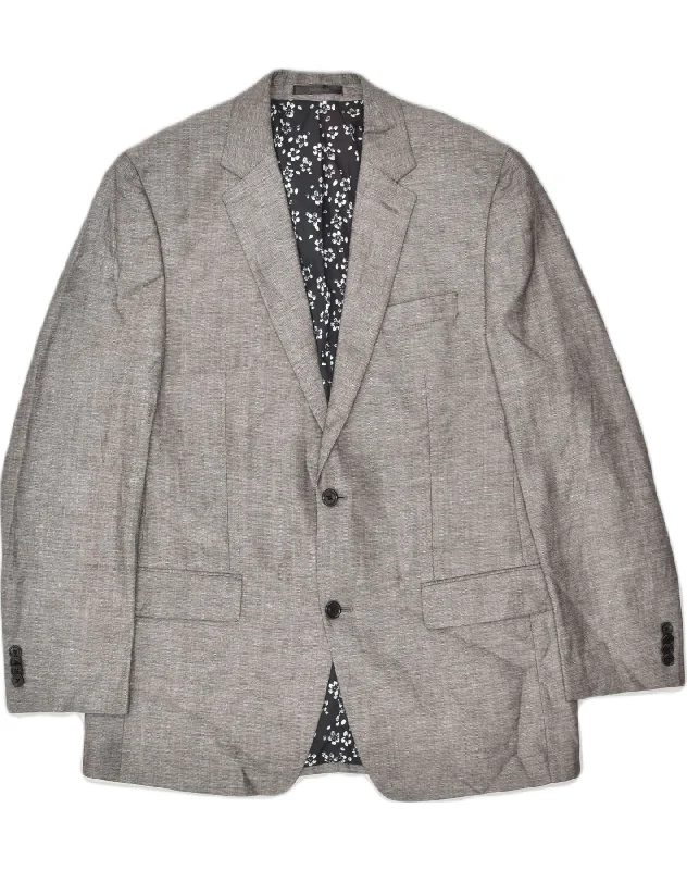 Smart Tops MICHAEL KORS Mens 2 Button Blazer Jacket UK 42 XL Grey Linen