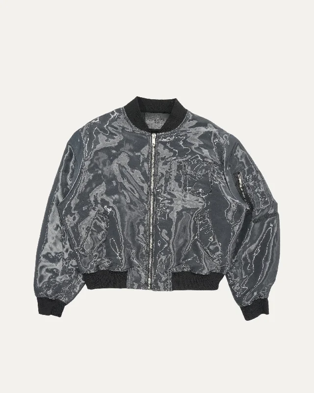 Casual Suits Water-Effect Tech Bomber Jacket