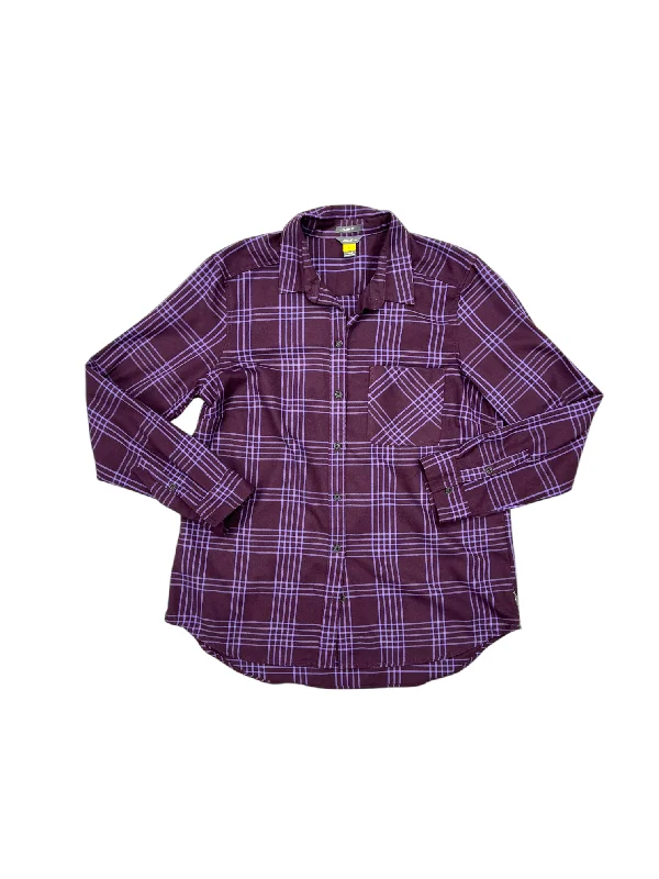 Relaxed Tops Top Long Sleeve By Eddie Bauer In Purple, Size: L