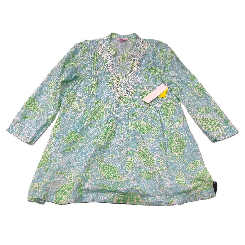 Warm Sweaters Blue & Green  Top Long Sleeve Designer By Lilly Pulitzer  Size: M