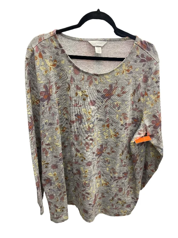 Everyday Jackets Top Long Sleeve By Cj Banks In Grey, Size: 2x