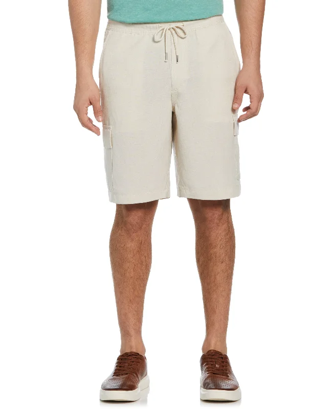 Basic Hoodies Linen Blend Pull-On Cargo Shorts