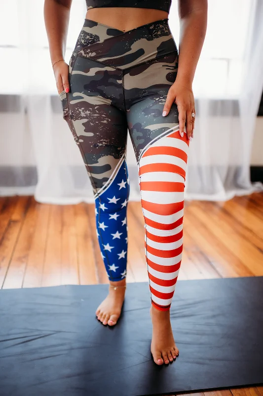 Fashion Sweaters PATRIOTIC CROSSOVER LEGGINGS