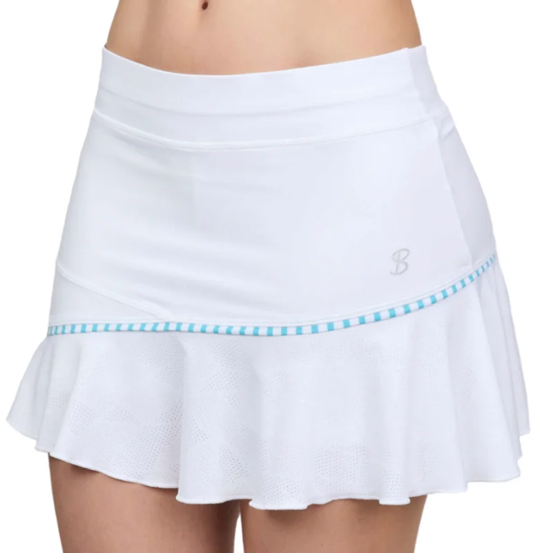 Smart Tops Sofibella 14" Skort - White/Aqua Stripe