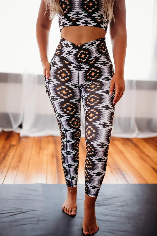 Sporty Sweatshirts DEL RIO FULL PRINT CROSSOVER LEGGINGS