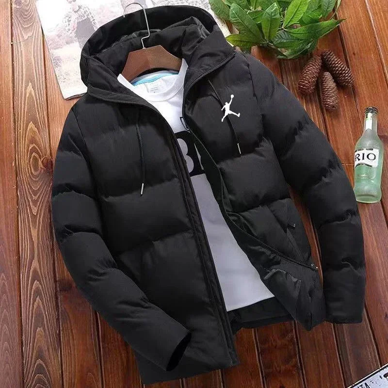 Warm Hoodies Hot selling new men's trend casual fashion comfortable warm parka winter coat printed hooded windproof cotton jacket