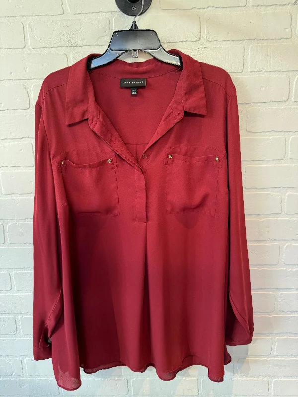 Everyday Jackets Top Long Sleeve By Lane Bryant In Red, Size: 3x