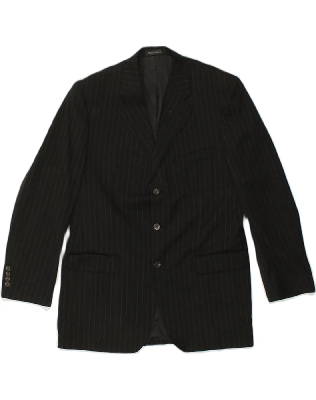 Cool T-shirts CHAPS Mens 2 Button Blazer Jacket UK 42 XL Black Pinstripe Wool