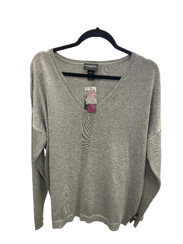 Classic Pants Top Long Sleeve By Lane Bryant In Grey, Size: 1x