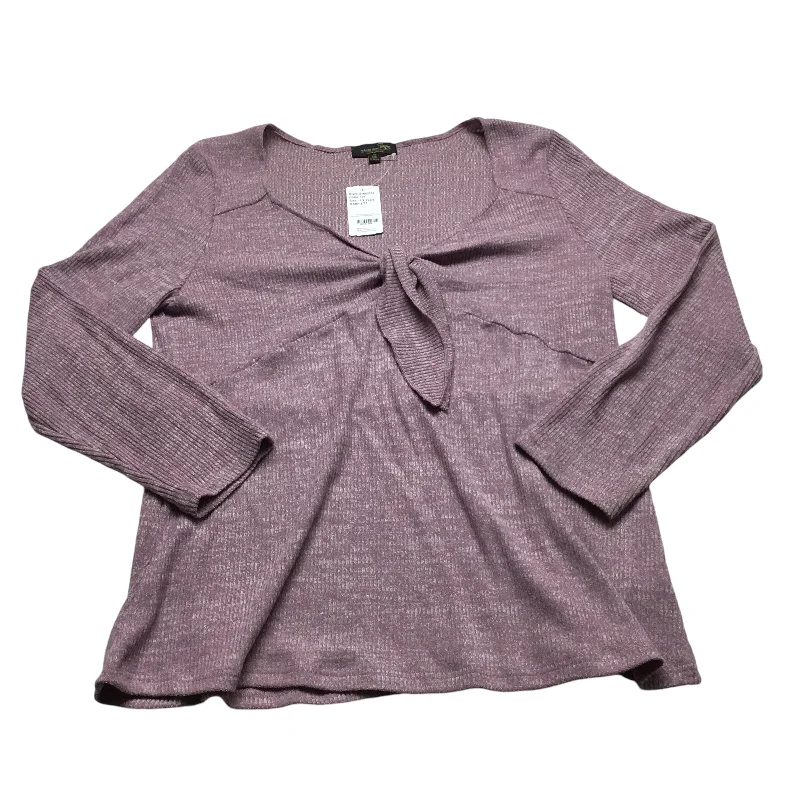 Cozy Sweaters Top Long Sleeve By Suzanne Betro In Purple, Size: 1x