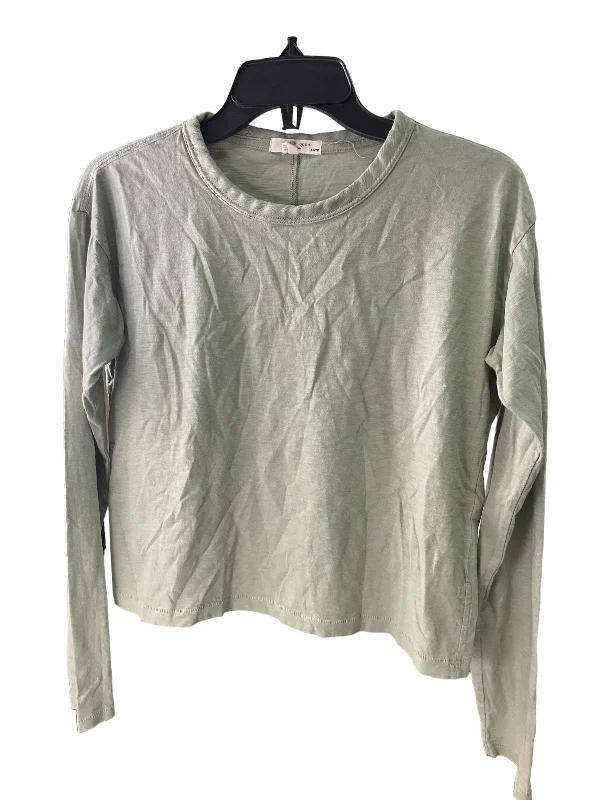 Trendy Shirts Green Top Long Sleeve Designer Rag And Bone, Size Xs