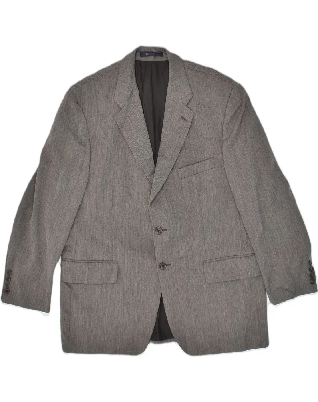 Classic Suits CHAPS RALPH LAUREN Mens 3 Button Blazer Jacket UK 44 2XL Grey Virgin Wool