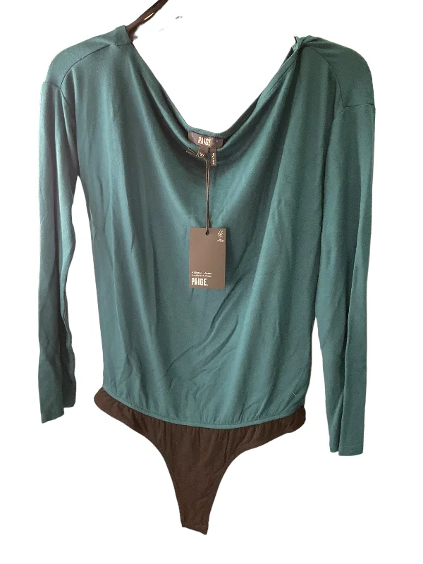 Premium Hoodies Teal Top Long Sleeve Designer Paige, Size Xs