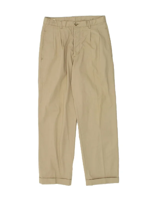 Relaxed Footwear RIFLE Mens Pegged Casual Trousers W32 L30 Beige Cotton