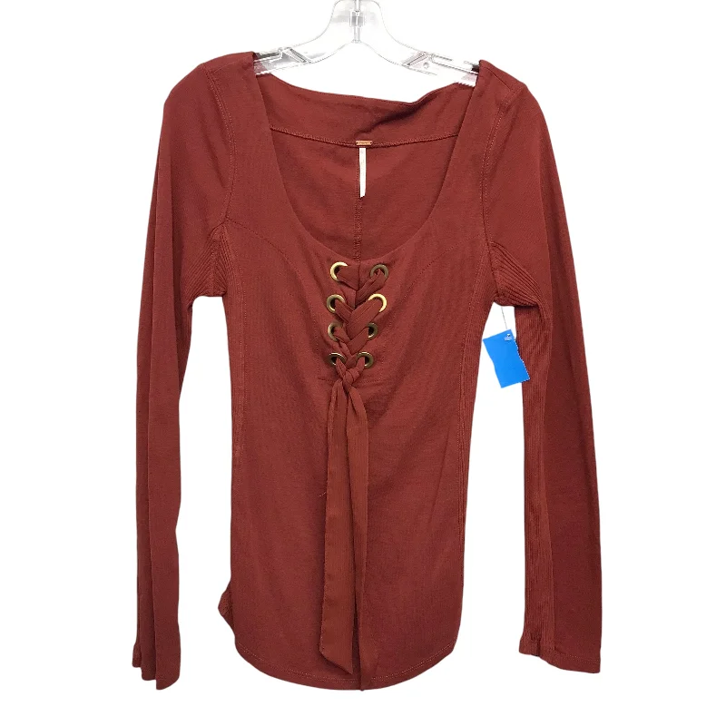 Cool Outerwear Top Ls By Free People In Brown, Size:L