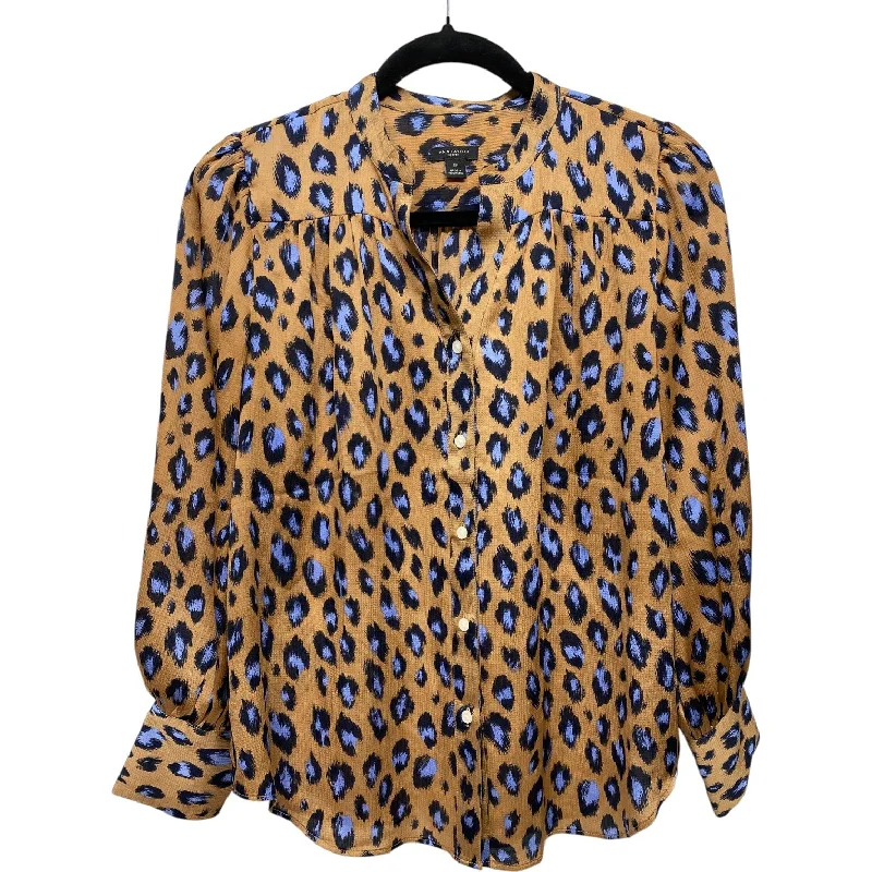 Stylish Boots Top Long Sleeve By Ann Taylor In Animal Print, Size: Sp