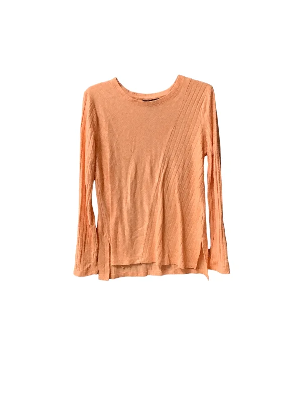 Classic Pieces Top Long Sleeve By Simply Vera In Orange, Size: M