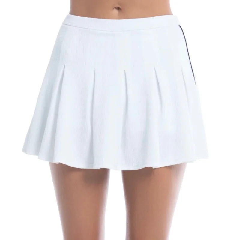 Versatile Jeans Lucky In Love Hi Waist Pique Skort - White