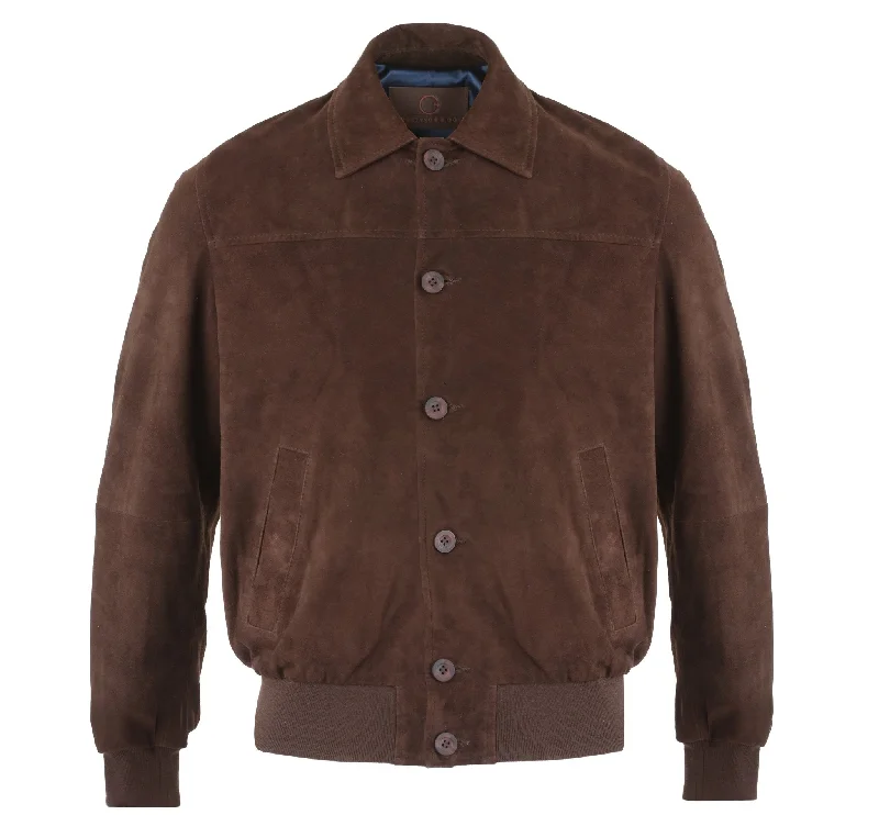 Warm Outerwear MCKINNON Suede Leather Jacket CHOCOLATE