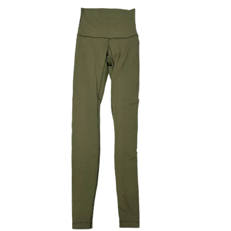 Stylish Casuals Athletic Leggings By Lululemon In Green, Size: Xs