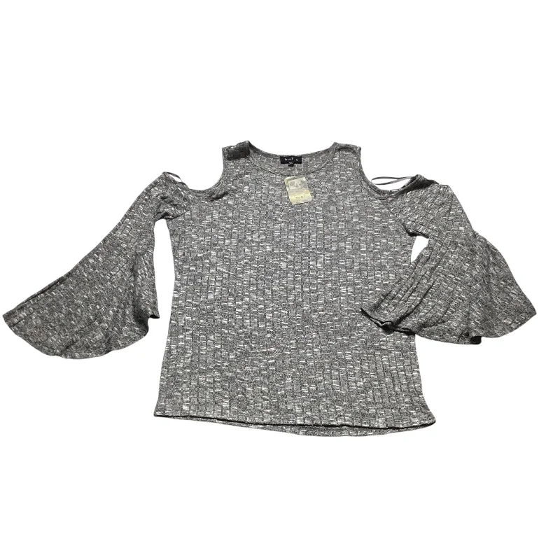 Fashionable Hoodies Top Long Sleeve By Love J In Grey, Size: 2x