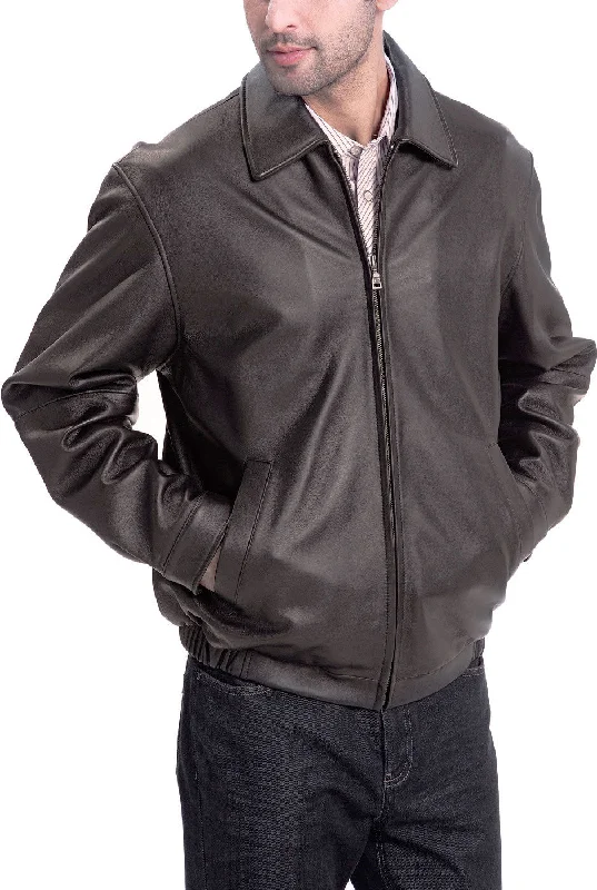 Basic Casuals BGSD Men Derrick Lambskin Leather Bomber Jacket