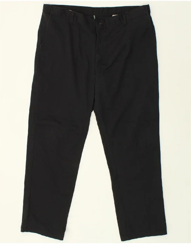 Casual Suits DICKIES Mens Straight Chino Trousers W42 L31  Black Polyester