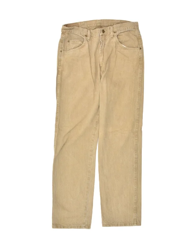 Practical Jeans WRANGLER Mens Straight Jeans W34 L32  Beige Cotton