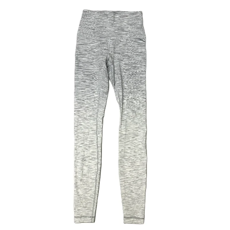 Urban Tops Athletic Leggings By Lululemon In Grey & White, Size: Xs