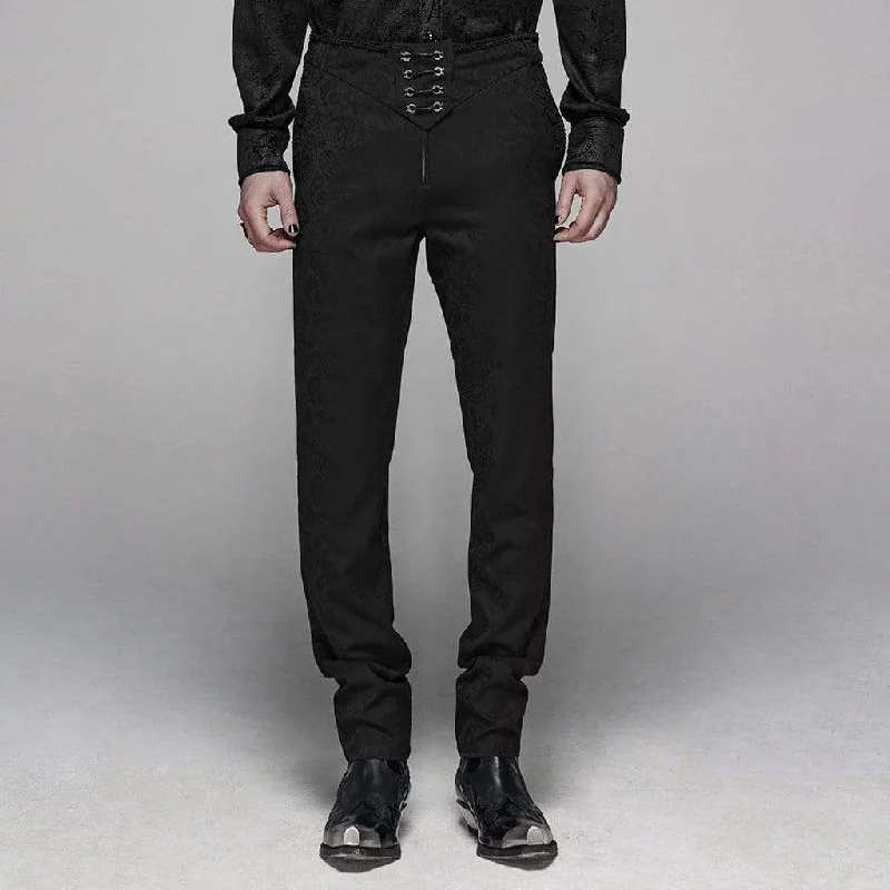 Fashion Hoodies Men's Goth Front Zipper Jacquard Suit Pants