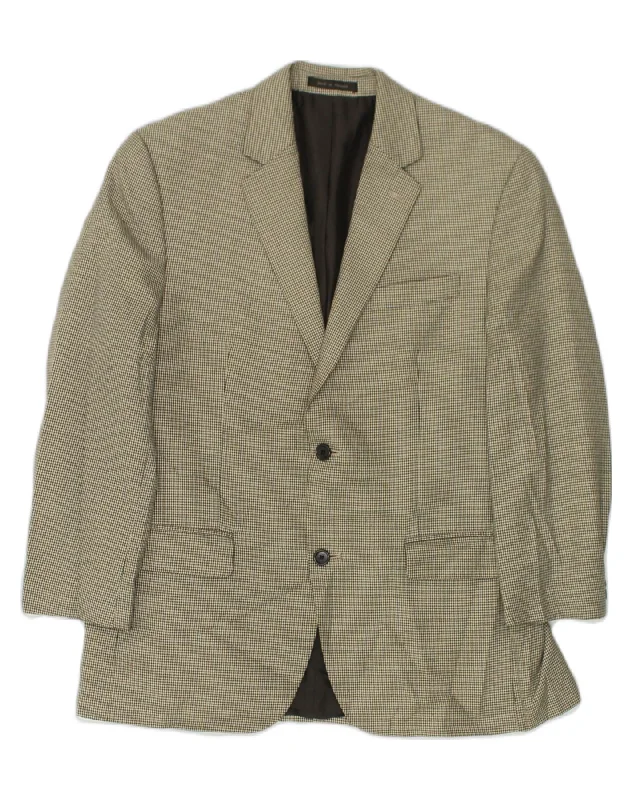 Winter Fashion MICHAEL KORS Mens 2 Button Blazer Jacket UK 40 Large Grey Houndstooth