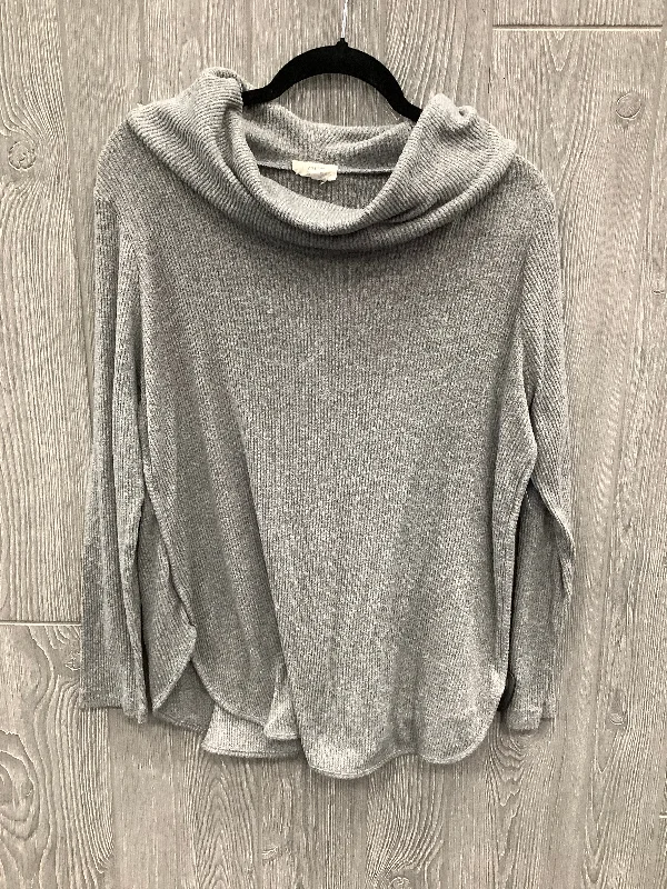 Casual Looks Top Long Sleeve By Loft In Grey, Size: L