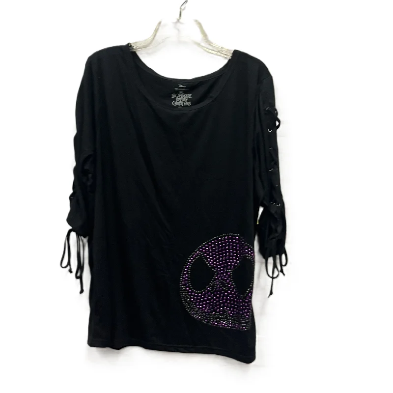 Smart Jeans Top 3/4 Sleeve By Disney Store In Black, Size: 1x