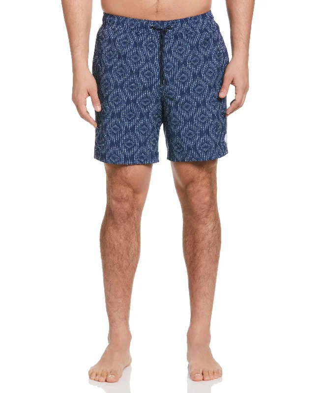 Trendy Shirts Geo Print 7" Swim Trunks