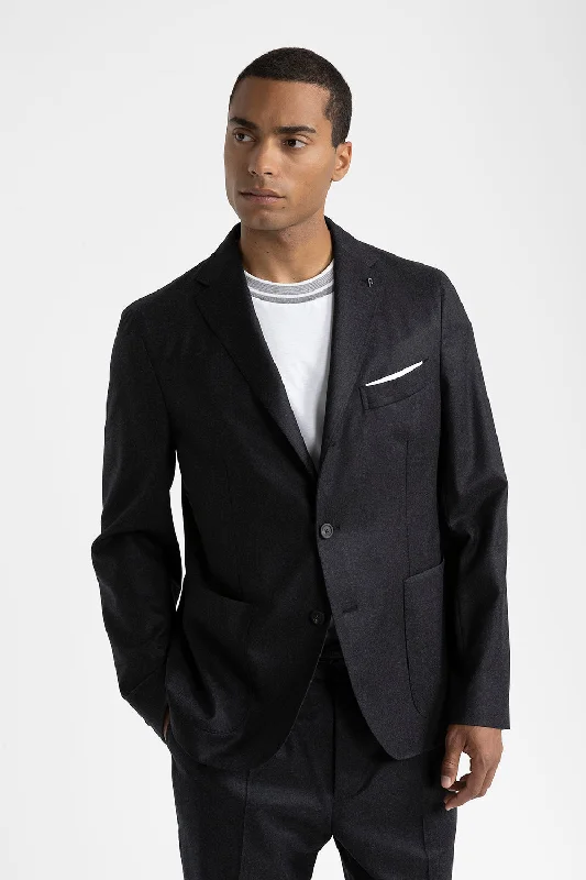 Functional Shirts Pure new wool flannel single-breasted blazer