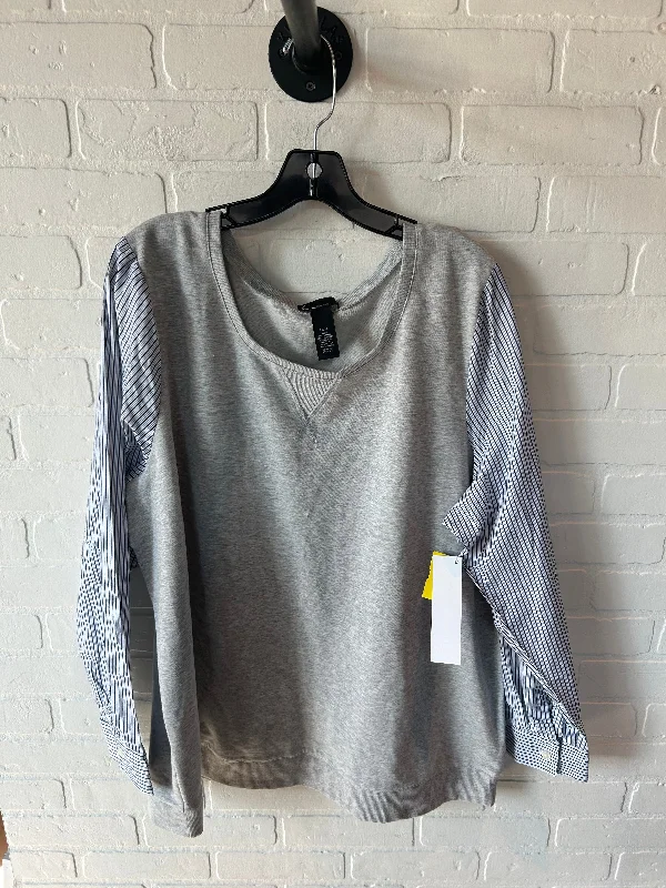 Active Tops Top Long Sleeve By Lane Bryant In Grey, Size: 3x