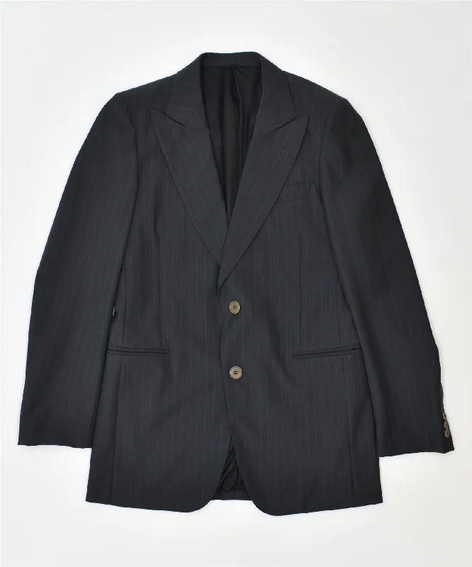 Sporty T-shirts REDAELLI Mens 2 Button Blazer Jacket IT 50 Large Black Pinstripe Vintage