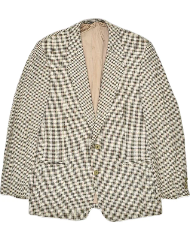 Cool Shorts MISSONI Mens 2 Button Blazer Jacket UK 40 Large Beige Check Wool